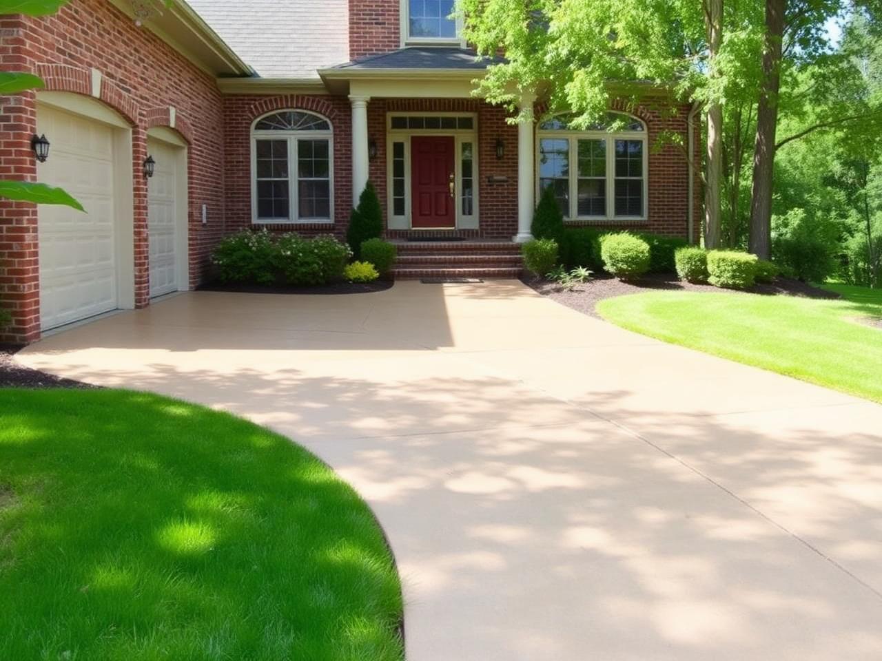 Custom concrete driveway poured by Cobland Concrete in Raleigh NC